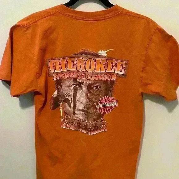Harley Davidson Cherokee North Carolina Men’s Short Sleeve Tshirt Size Medium - Picture 4 of 8